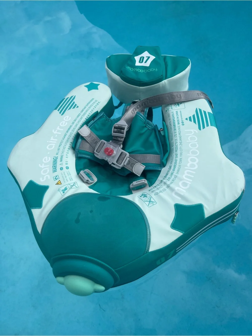 Mambo Baby Teal Swim Float with UPF50+ Sun Canopy